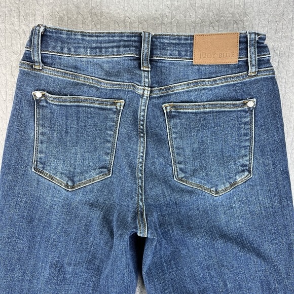 Judy Blue Slim Fit Jeans Women 9/29(28X30) High Rise Distressed medium wash - Picture 10 of 14
